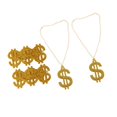thumbnail image 1 of 2x con 2x Collar Hip Hop Rapper Gángster Brillo Hermoso Atractivo Fiesta Accesorio Baoblaze Collar de dólar, 1 of 8