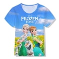 thumbnail image 1 of 2022 Frozen 2 niños camiseta estampada niños camisetas casuales niñas dibujos animados manga corta camisetas Disney serie Elsa princesa Top150 zhangmengya CONDUJO, 1 of 2