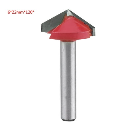 

2024 Tungsten Steel Woodworking CNC Router Bit of Sharpness VGroove Cutting Tool 6mm Shaft (6*22mm*120°)