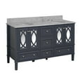 thumbnail image 2 of Olivia 60" Double Bathroom Vanity with Marine Gray Cabinet and Carrara Marble Top, 2 of 6