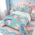 thumbnail image 2 of Manfei Pastel Axolotl Queen Comforter Set,Cute Animals Print Comforter Sets Queen,Polkadot Reversible,3 Pieces,1 Comforter and 2 Pillowcases, 2 of 7