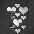 thumbnail image 2 of 20 Pieces Heart Mirror Wall Decal 3D Acrylic Heart Mirrors Wall Decor Removable Heart Art Wall Sticker for Living Room Bedroom Home Decoration, 2 of 4