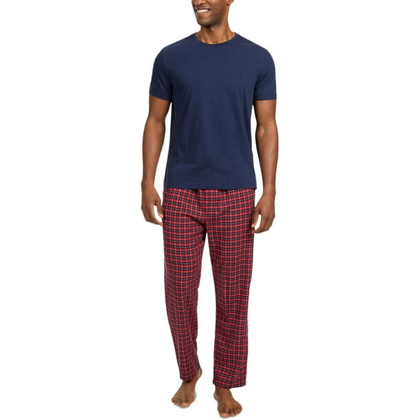 Nautica Sleepwear - Nautica Sleepwear Mens Flannel Short Sleeves Pajama ...