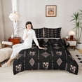 thumbnail image 4 of Feelyou Hippie Skeleton Teens Twin Comforter Sets, Damask Aztec Triangle Bedding Set, 2pcs, 4 of 8