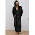 thumbnail image 3 of U2SKIIN Mens Robe with Hood,Full Length Plush Robe for Men Fleece Bathrobe（Black, XX-Large-3X-Large）, 3 of 6