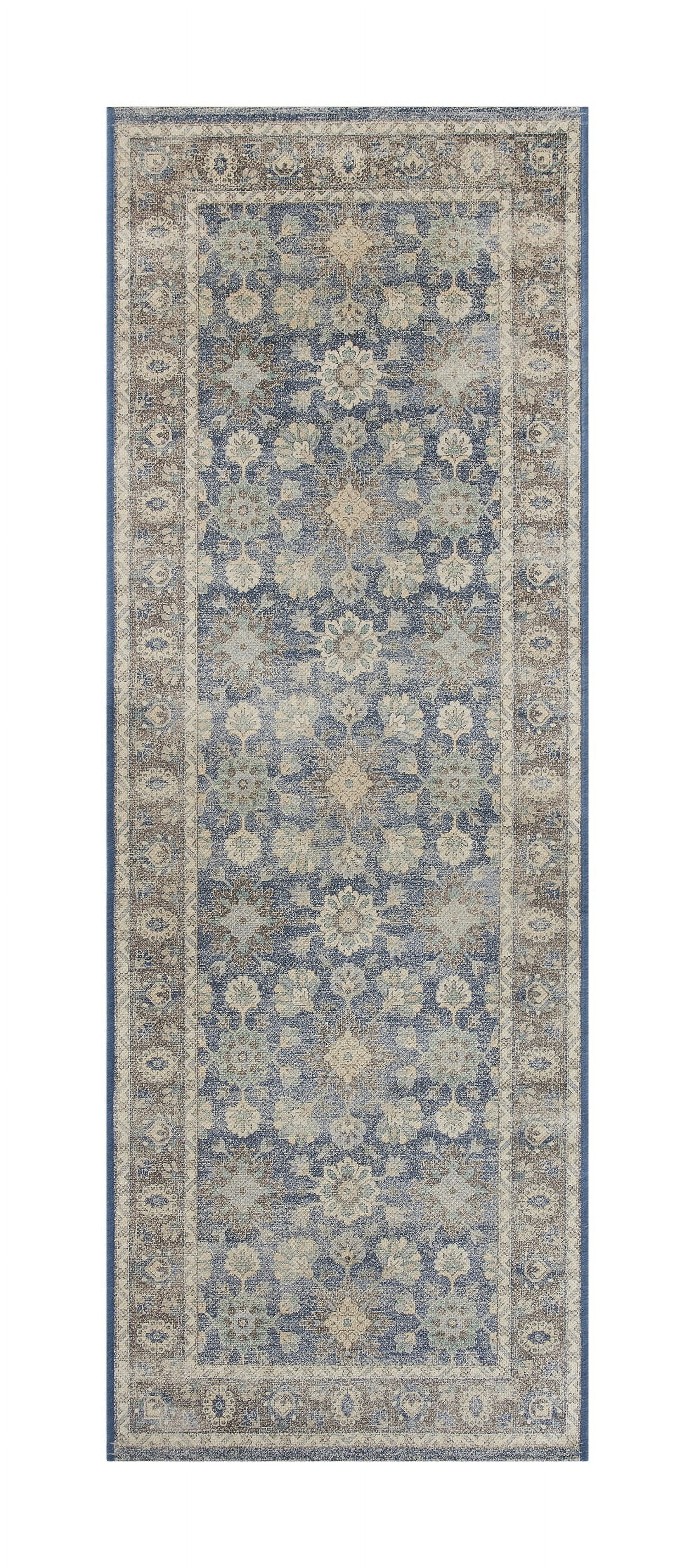 (2 pack) Better Homes & Gardens  Blue Floral Indoor 2.5' x 7' Runner Rug