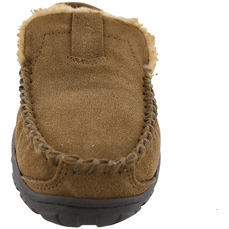 Clarks Venetian Suede Moccasin Slippers Sage Taupe Fut Lined  display picture 3