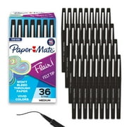Paper Mate Flair Felt Tip Pens, Medium Point (0.7mm), Black, 36 Count