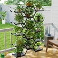 thumbnail image 2 of Outdoor Plant Stand Plant Shelf, 5-Tier Large Heavy Duty Metal Plant Stand for Multiple Flower Planter Holder, Waterproof Plant Rack for Living Room,Balcony,Garden,Patio,Black (Black), 2 of 8