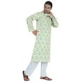 thumbnail image 2 of Atasi Designer Kurta For Menâ€™s Printed Chinese Collar Summer Ethnic Party Wear, 2 of 7
