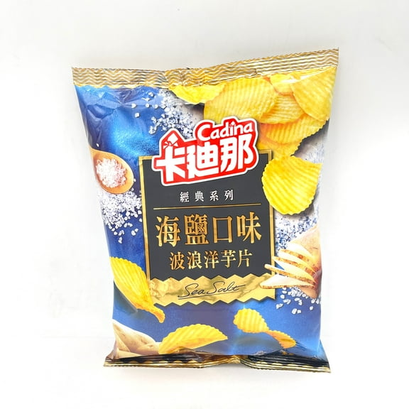 Cadina Potato Chips-Crinkle Cut Sea Salt Flavor 58g卡迪那海鹽口味波浪洋芋片