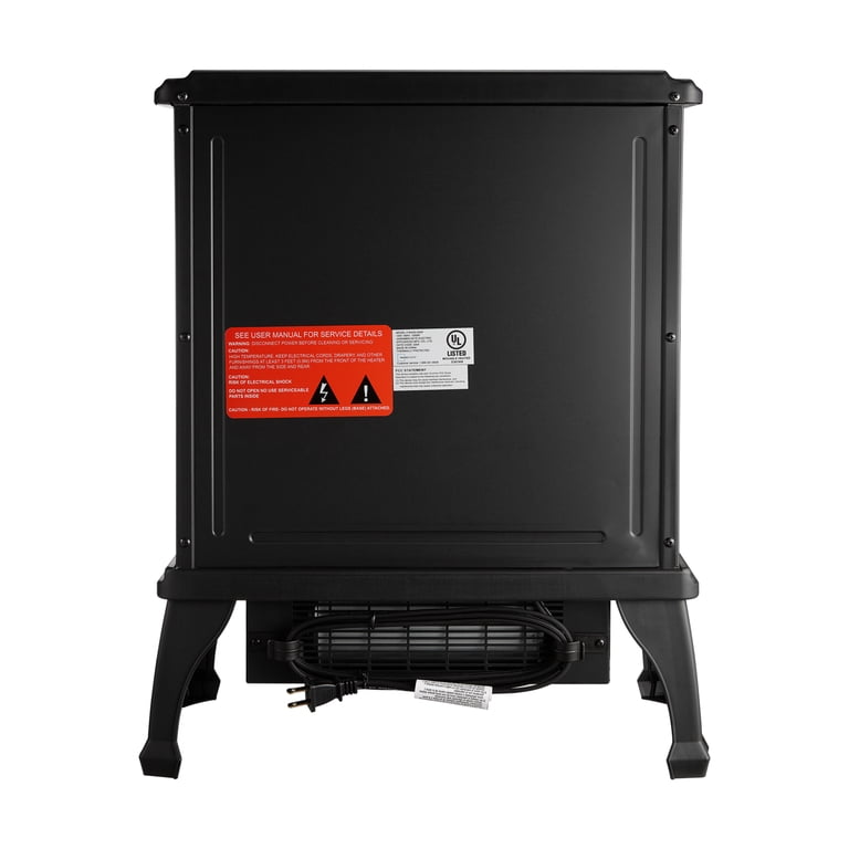 Mainstays 1500w 2-Setting 3D Electric Stove Heater with Life-like Flame,  Black - Walmart.com