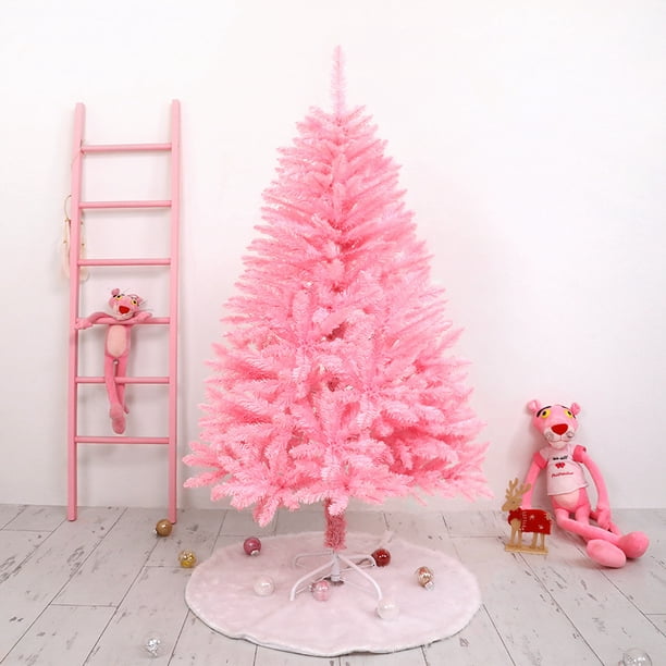 Árbol de Navidad de color rosa con flores de cerezo, decoración navideña, cabeza plana puntiaguda, cifrado, simulación navideña, árbol decorativo