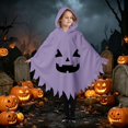 thumbnail image 7 of Arlun Boys Girls Halloween Hooded Capes Cute Ghost Face Printed Costume Capes Kids Dress up Cosplay Party Pumpkin Capelet 2026 Spooky Season Stage Performances Clothes A-Purple L, 7 of 7