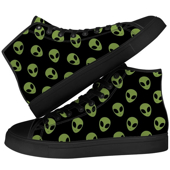 Aidianart Womens Alien High Top Shoes High Top Canvas Sneakers Size 7
