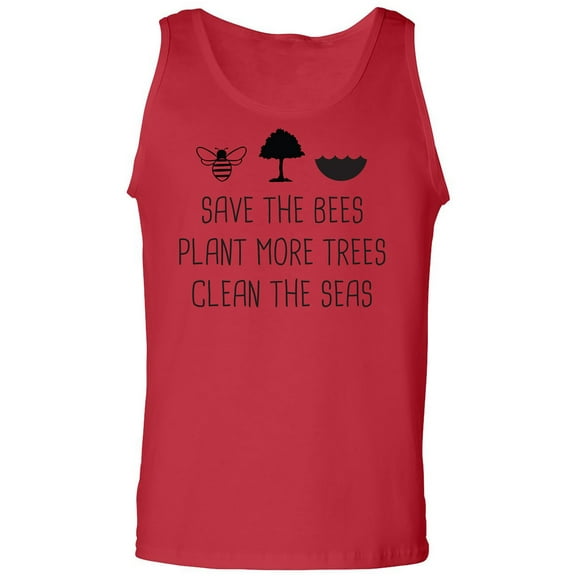 Save The Bees Plant More Trees Adult Tank Top
