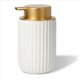 thumbnail image 2 of 2X Dispensador de Jabón de Espuma de Cerámica Mate Moteada, Bomba Rellenable de 350 Ml con Tapa Dorada, Elegante Dispensador de Espuma, 2 of 7