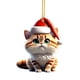 thumbnail image 1 of Adorno de gato para coche | Colgante para árbol de Navidad | Decoración navideña para el hogar | Adorno colgante de acrílico para el espejo retrovisor del coche o el árbol de Navidad, 1 of 2