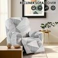 thumbnail image 6 of Dznils Printed Recliner Chair Cover Polyester Stretch Recliner Sofa Slipcover, Black Gray Stripe, 6 of 11
