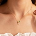 thumbnail image 3 of Turandoss Valentines Day Birthstone Necklace Gifts for Women 14K Gold Plated Dainty Cross Pendant Created 12 Birthstone Fashion Jewelry Birthday Gifts for Christian Faith Women Wife Girls, 3 of 9