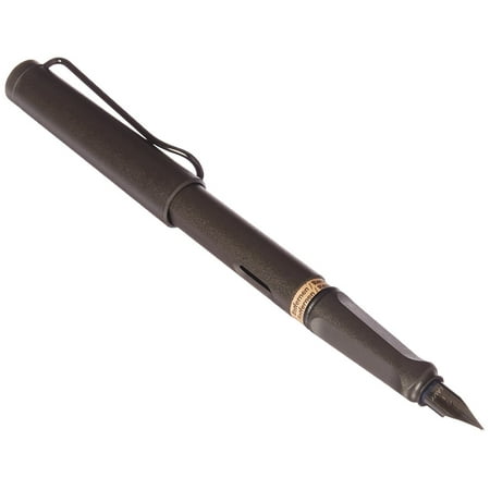 Brown Fine Point Fountain - LAMY Safari Classic Fountain Pen With A Black Coated Steel Fine Point Nib, Ink Level Window & Flexible Clip, Charcoal Black (L17F)