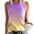 thumbnail image 5 of Hpapadks Tankini Tops for Women Crewneck Sleeveless Gradient Print Tanks Casual Loose Fit Basic Vest Camisole Tops for Women Purple XXL, 5 of 5