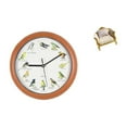 thumbnail image 1 of Reloj de pájaro melódico para decorar paredes de cocina y hogar con un sofá de madera en miniatura, ideal para simular escenas de casa de muñecas., 1 of 8