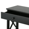 thumbnail image 5 of YEXJ 3 Tier X-Design Console Table w/1 Drawer Wooden Sofa Side Table for Living Room, Black, 5 of 11