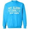 thumbnail image 2 of OXI Crewneck Sweatshirt - My Alone Time,Basic Casual Sweatshirts for Men's and Women Fleece Sweatshirt Long Sleeve - Sapphire Medium, 2 of 2