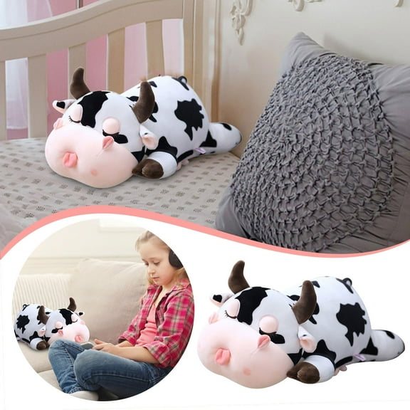 Toy Cow Stuffed Animal Soft Pillow for Kids Unique Cuddle Companion Ideal Nursery Decoration