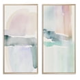 thumbnail image 2 of Designart "Pastel Tranquility in Serene Shades I" Abstract Liquid Ink Framed Wall Art Set Of 2 - Modern Blue Frame Gallery Set For Office Decor, 2 of 6