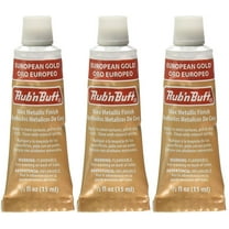 Rub N Buff Wax Metallic Finish, European Gold, 0.5-Fluid Ounce, Gold, Metallic Finish, 3-Pack