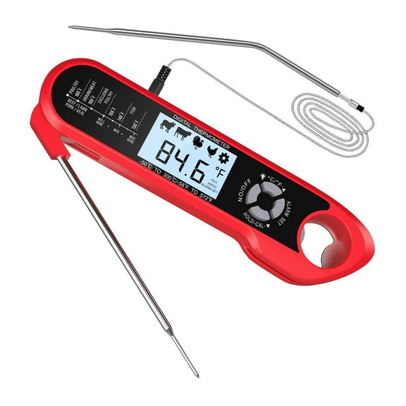 Dual Probe Food Thermometer for Kitchen, Food Cooking, BBQ, Milk, Coffee, and Oil Deep Frying
