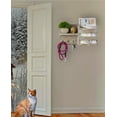 thumbnail image 4 of DUCIHBA Entryway Mail Organizer - Key Holder Hooks - Home Decorative Single Wall Shelf - Rustic Wood, White - 16.5" W x 4.5" D x 9.75" H, Holds 10lbs, 4 of 7