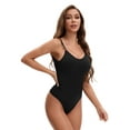 thumbnail image 2 of Unique Bargains Women's Slim Fit Spaghetti Strap Backless Tummy Control Leotard S Black, 2 of 6