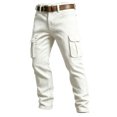 thumbnail image 4 of Mens Corduroy Pants Straight Wide Leg Button Work Pants Vintage Cargo Pants with Multi Pockets for Streetwear, 4 of 9