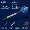 thumbnail image 3 of Darts Viper Sidewinder, 80% tungsteno, punta blanda, 18 g, plata, 3 of 9