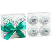 Aromatherapy Bath Bomb Gift Set for Women – 4pc Bath and Body Gift Set with Lavender, Green Tea, Mint – Spa Gift Basket for Her – Relaxing Self Care Gift