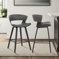 thumbnail image 4 of Jagger Modern 26" Black Wood and Gray Faux Leather Counter Height Barstool, 4 of 7