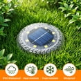 thumbnail image 4 of Ceevoo 8 Pack Solar Ground Lights Outdoor Waterproof, 8 LED Solar Powered in-Ground Disk Lights for Landscape Garden Walkway Pathway Yard Deck Lawn Patio, Warm White, 4 of 6