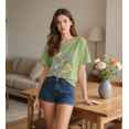 thumbnail image 2 of Women's Floral Graphic Loose Tees Boho Wildflower T-Shirt Short Sleeve Casual Tops, 2 of 7