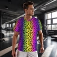 thumbnail image 3 of Wukai Animal Paw Rainbow Print Men's Short-Sleeved Mesh T-Shirt,Quick-Dry Short Sleeve Workout T-Shirt-6X-Large, 3 of 8