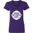 thumbnail image 3 of Inktastic Proud Firefighter Aunt Wht Women's V-Neck T-Shirt, 3 of 5