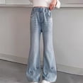 thumbnail image 2 of CAUYDY Tween Girl Embroidered Jeans School Girls Elastic Waist Denim Bottom Pants with Pocket Sizes 9-11 Years, 2 of 6