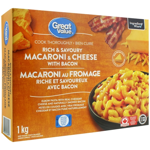Macaroni au fromage avec bacon riche et savoureux Great Value 1&nbsp;kg