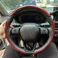 thumbnail image 3 of 3PCS Laser Carbon Fiber Silicone Steering Wheel Covers, Non-Slip 1K Microfiber Leather PVC Universal, 3 of 5