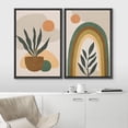 thumbnail image 3 of IDEA4WALL Framed Canvas Print Wall Art Set Mid-Century Modern Garden Plant Rainbow Nature Illustrations Modern Art Rustic Decorative for Living Room, Bedroom, Office - 24"x36"x2 Black, 3 of 5