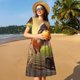 thumbnail image 4 of Balery Country Farm Morning Rooster Vestidos sueltos de manga corta para mujer, vestidos de verano 2025, vestidos casuales de corte A con vuelo., 4 of 6