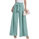 thumbnail image 1 of WILLBEST Pantalones Casuales para Mujer, Color Liso, Cintura Alta, Palazzo, Holgados, con Lazo y Bolsillos, Largos, para Uso Diario. Grande, 1 of 3