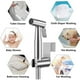 thumbnail image 3 of Kit de ducha de mano para inodoro, cabezal de ducha para limpieza de baño, rociador para higiene personal diaria, juego de manguera de pared (plata), 3 of 3